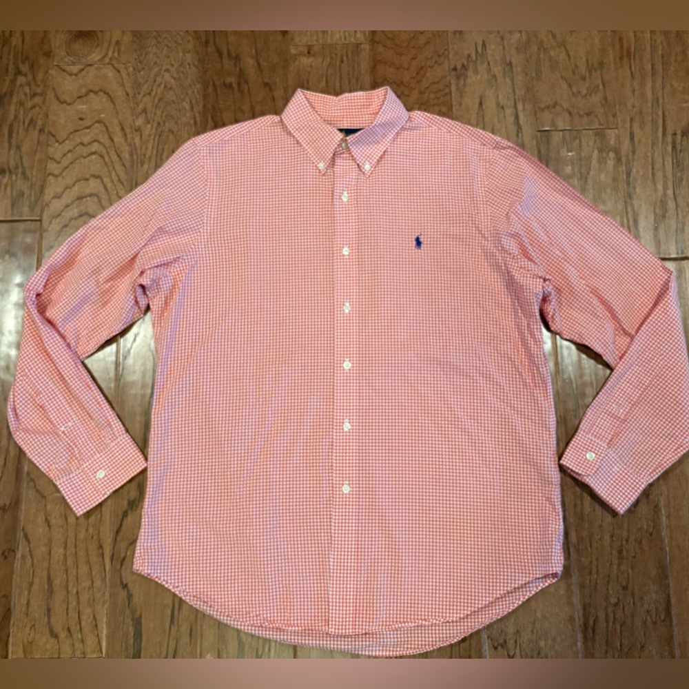 Polo Ralph Lauren Checkered Dress Shirt Men's Long Sleeve Button Down Shirt L